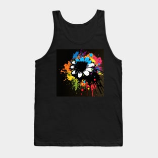 Cosmic Flower Splatter Paint Tank Top